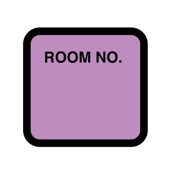 Printed Chart Labels - Room No 1-7/16" x 1-1/2" Violet w/Black